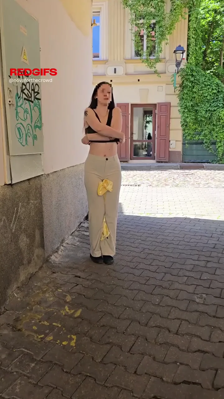 Risky enough? Bearing my pussy in the streets with spectators
