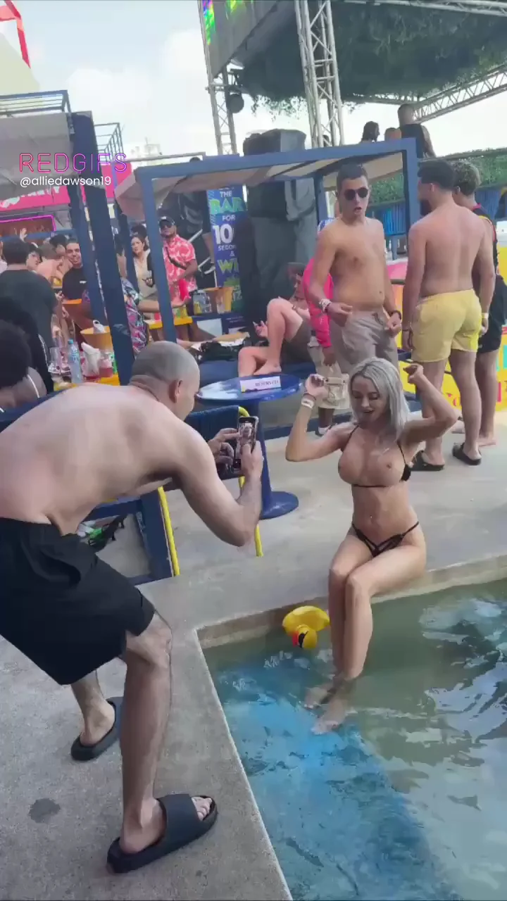 Me and Mr. Duck at a pool party