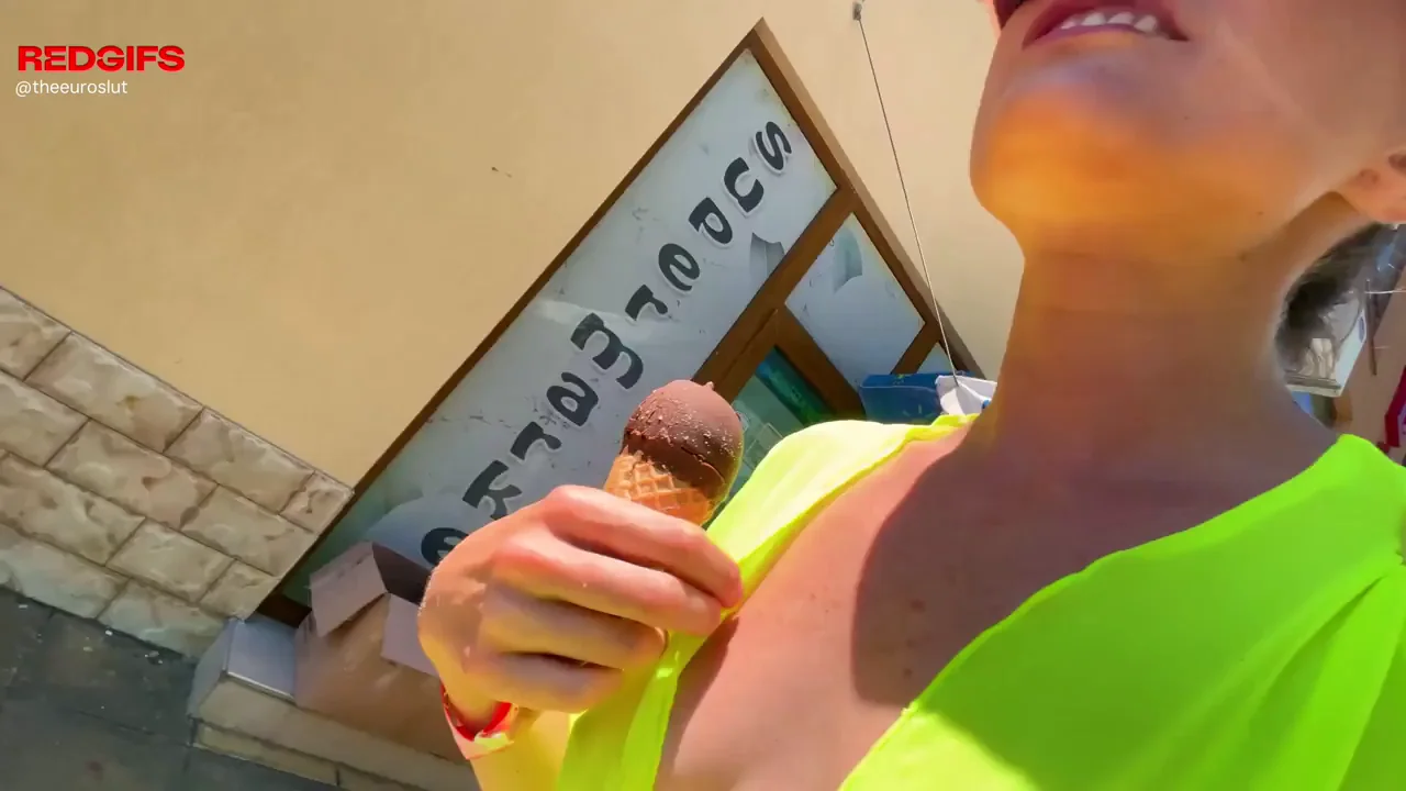 Tits out makes the ice cream even sweeter