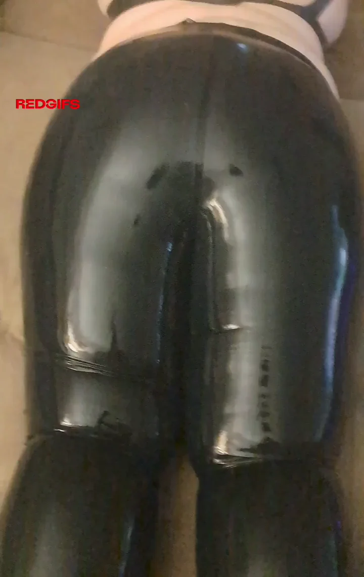Freshly Shined Latex Ass Tease: Glossy Curves Dripping Wet 💦