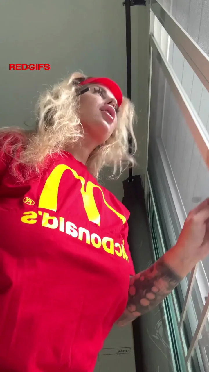 🔥 McDonald's Slut Strips: My Massive Tits Shine Naked! 🍟💦
