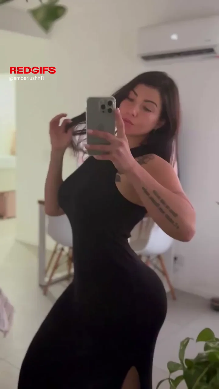 🔥 Tight Black Dress Hugging Her Massive Tits & Juicy Ass Just Right 😈