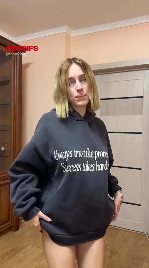TikTok Slut Drops Hoodie for Full Nude Tease