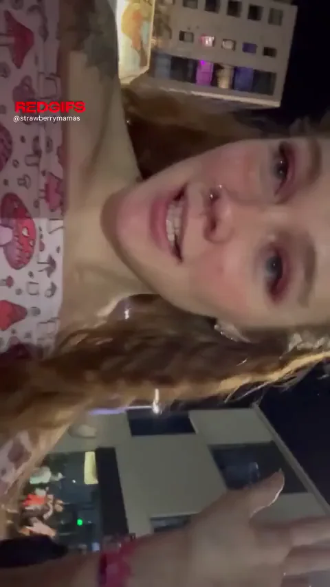 Redhead Slut Flashes Pierced Tits in Public, Wishes She Could Go Naked Daily