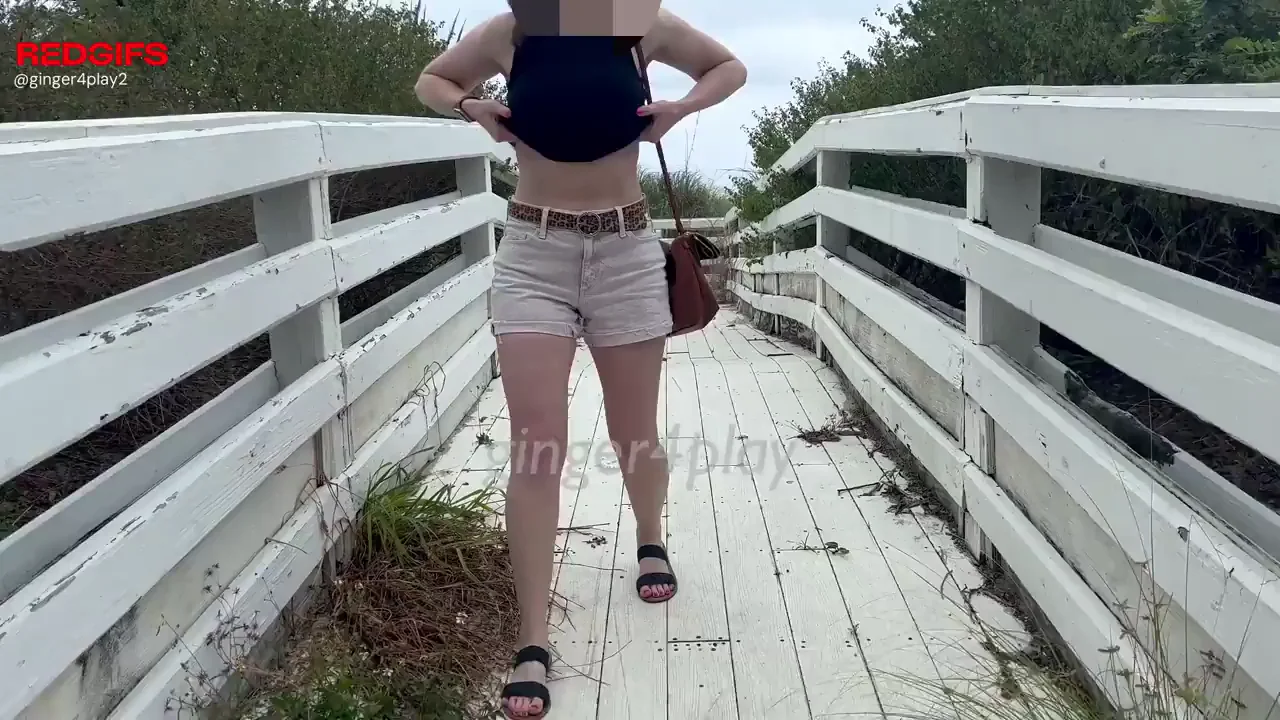Beach Bridge Slut Awakening: Ginger MILF's Public Tease Parade