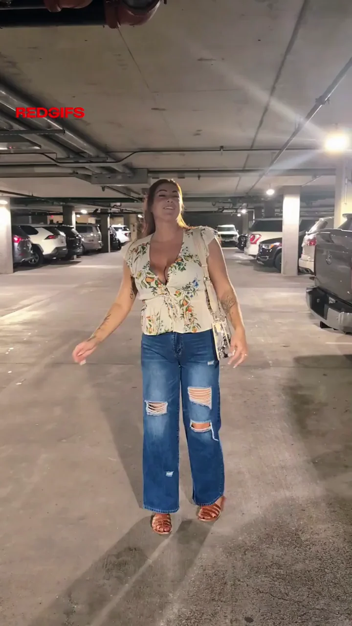 POV Parking Garage Slut Pays with Massive Tits & Tease