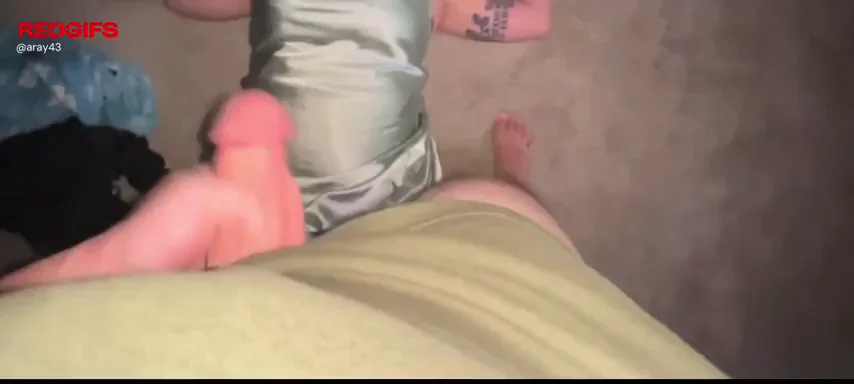 Drenching My Shiny Satin Dress in Thick Cum