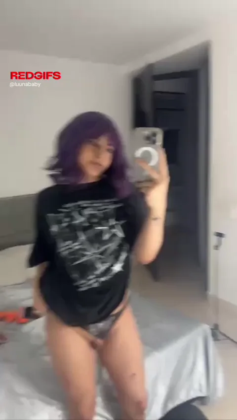 Could I Fuck You? Purple-Haired Trans Tease Begs for It