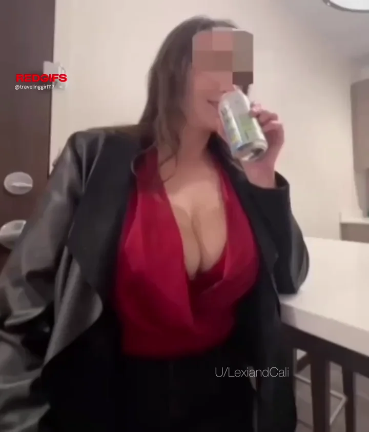 Boozy MILF Teases with Massive Tits After Drinks