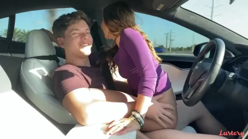 Shy girl rides dick in the car