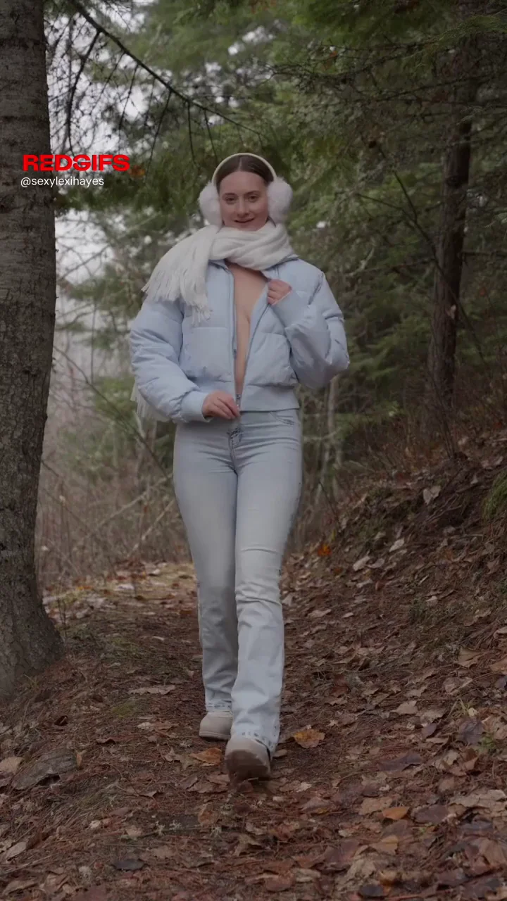 Never too cold to strip on my hike!
