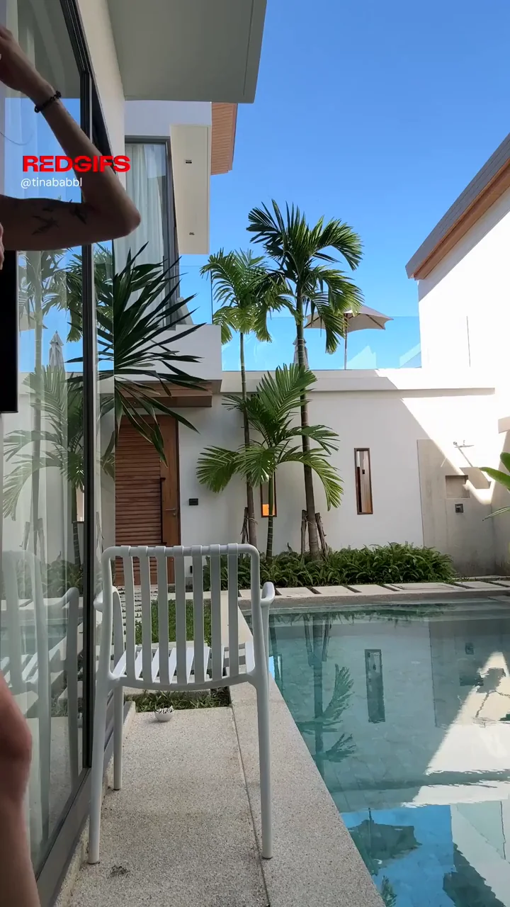 Hot Slut Teases with Perky Tits by the Pool, Ready to Skinny Dip?
