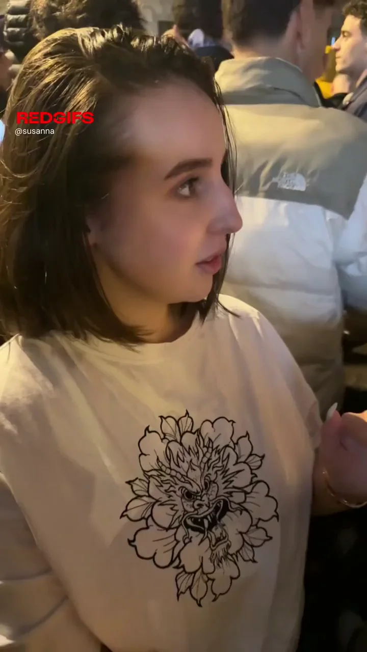 Public Boob Flash: Cute Teen's Massive Naturals Burst Out in Crowd