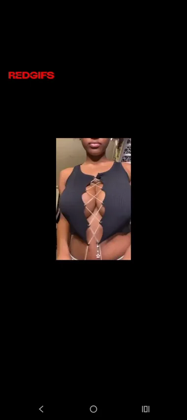 Blacktitty Bombshell Teases Those Massive Melons in Lace-Up Slingshot