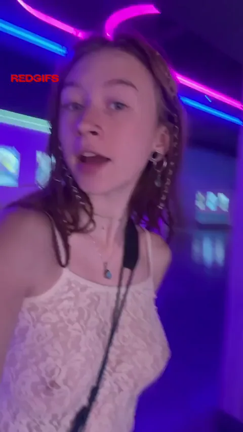 Flashing my hard nipples under sheer top