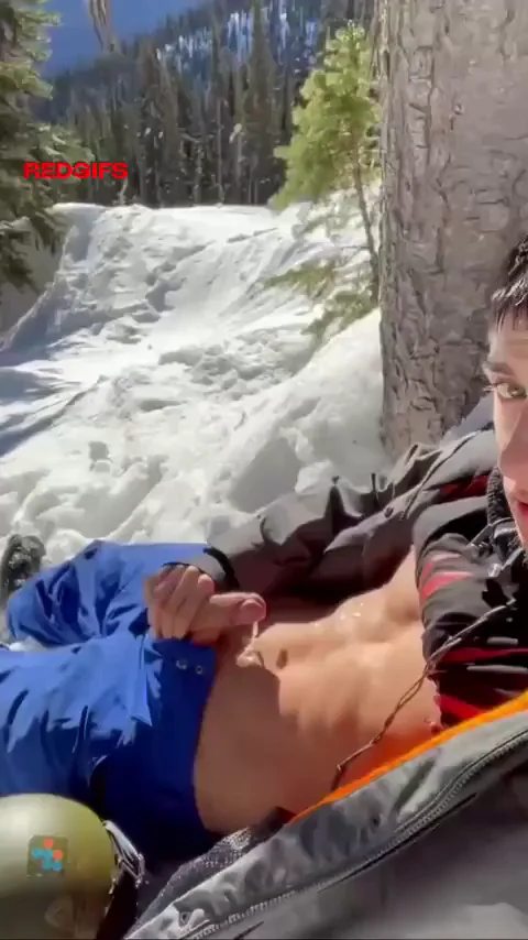 Ski Slope Stud Jerks His Massive BWC Till Explosive Cumshot