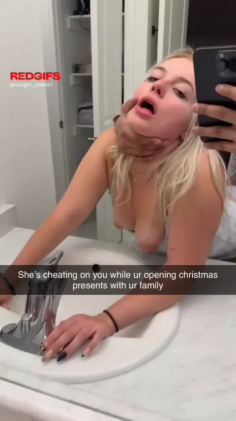 Blonde Slut Cheats on Hubby with Fat Cock While Unwrapping Xmas Gifts