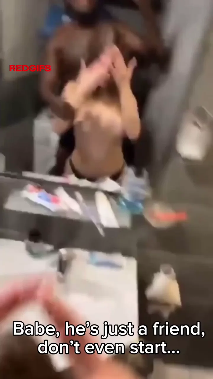 Just a College Buddy? 😏 Hotwife's BBC Cheating Tease in Mirror 🖤🍆