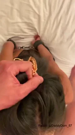 Petite and restrained Asian wifey loves to deepthroat and choke on daddy's cock. Is yours next ?? [OC]