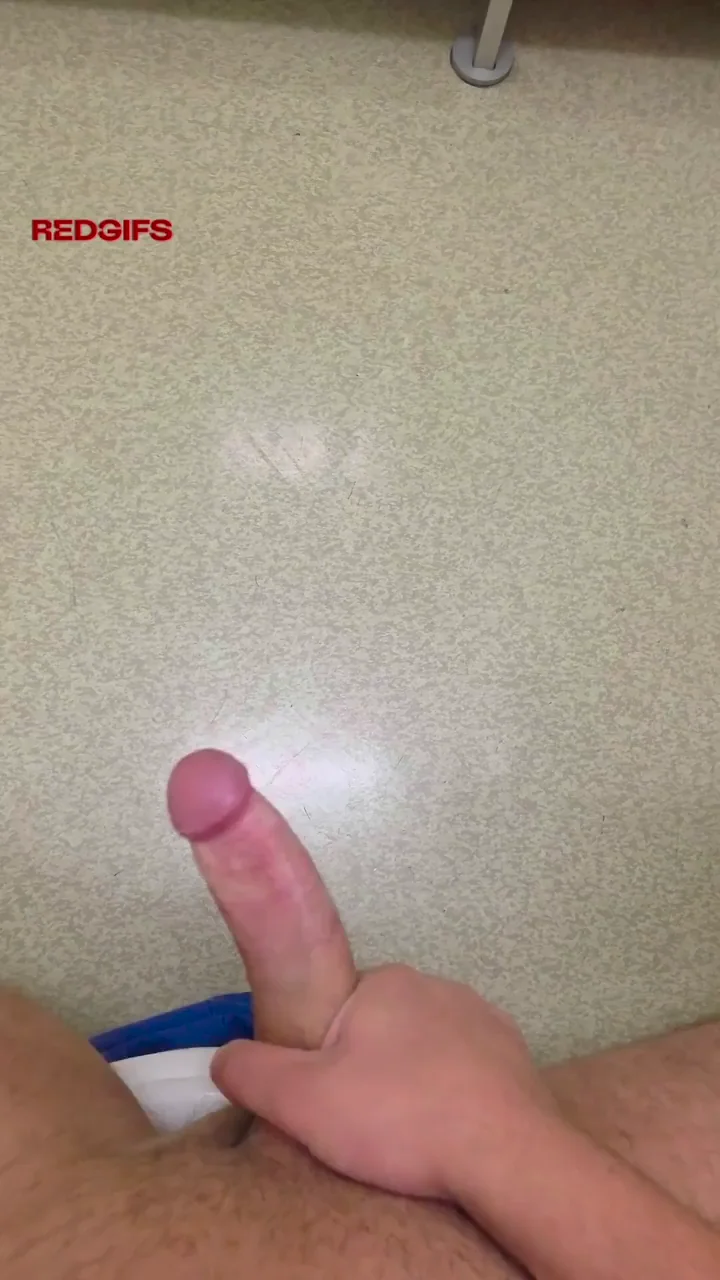 Public Stall Stroke: Almost Busted Thick Cock Cumshot!