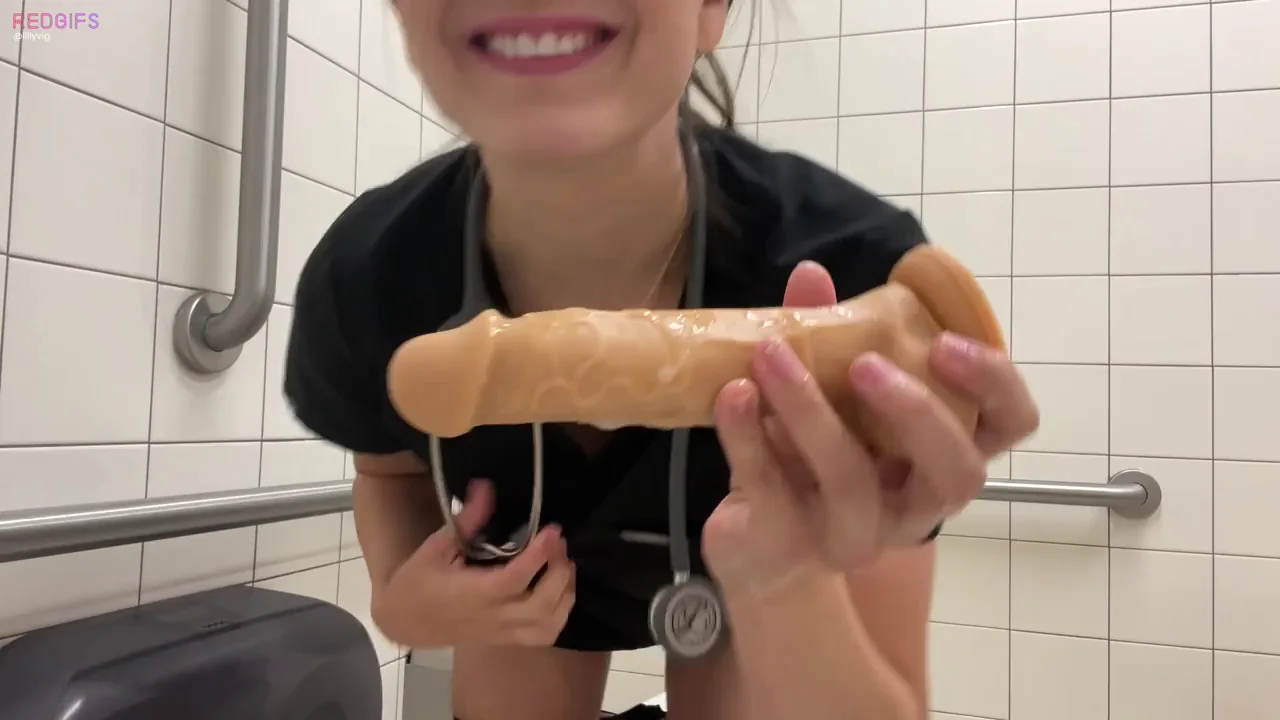 Nurse Lilly Hall Shoves Huge Dildo Right Up Her Tight Ass 🍑💦