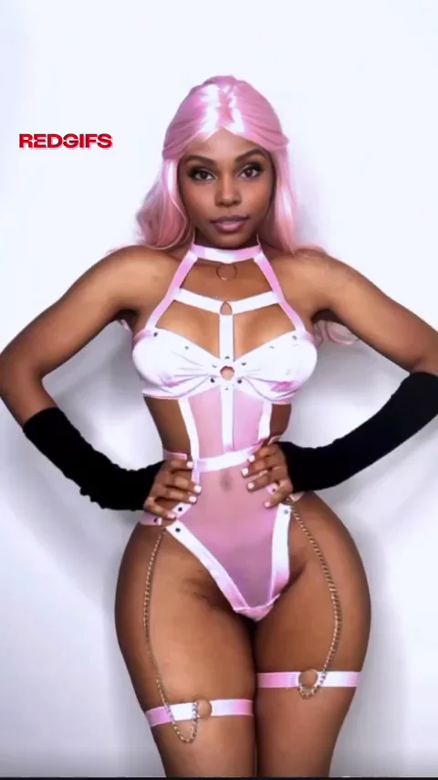Bald Pussy Reveal in Pink Lingerie Tease