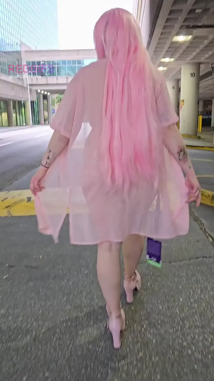 I wore a thong bikini cosplay on a public Street (f)