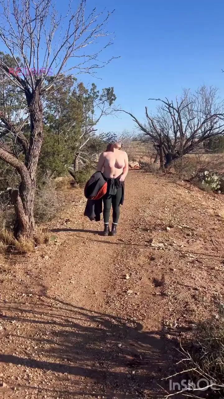 One of our fun (f)riends dared me to do the rest of the hike topless