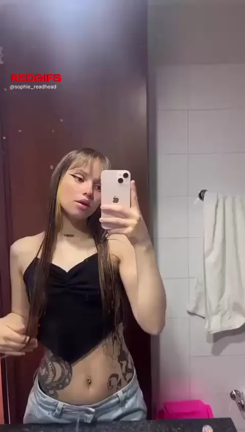 Petite Slut Next Door Teases in Bathroom Mirror 😈🍑