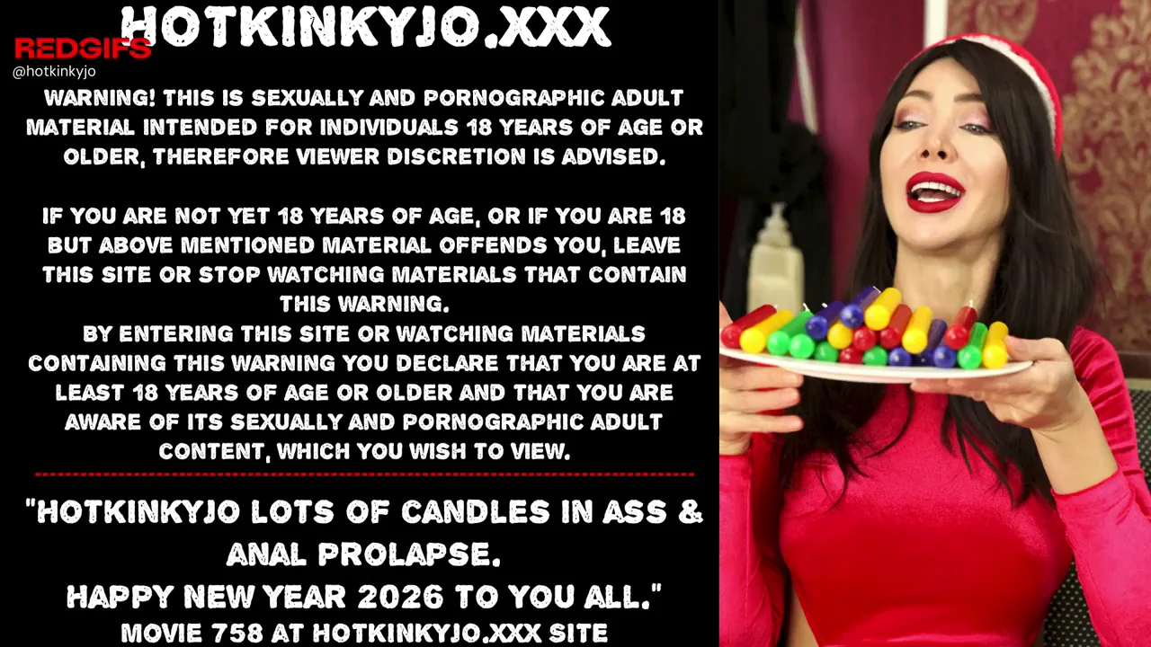 Hotkinkyjo lots of candles in ass &amp; anal prolapse. Happy New Year 2026 to You all