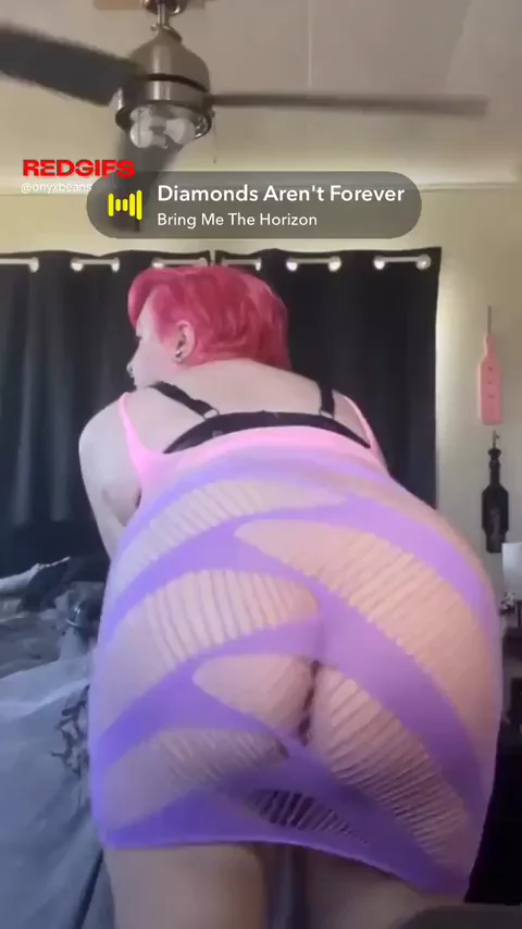 BBW Trans Twerk Queen Claps That Fat Ass in Sheer Purple Lingerie