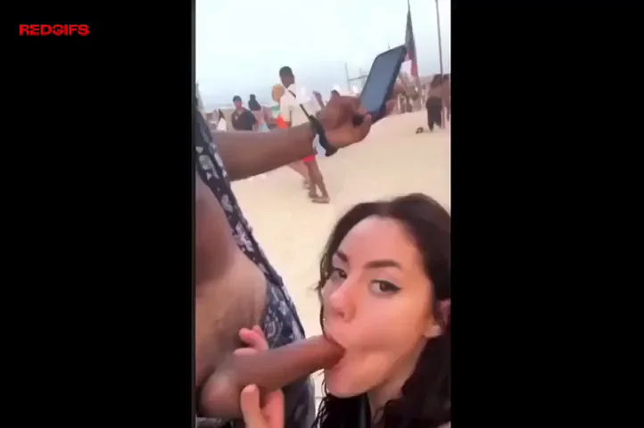 Fearless Beach Slut Sucks Thick Cock in Plain Sight