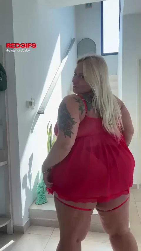 Am I Your Curvy Blonde Addiction? Thick Ass Tease in Red Lingerie