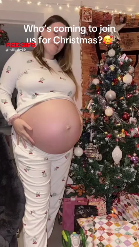 Festive Baby Bump Tease: Who's Joining My Xmas Celebration? 🎄🤰🍑