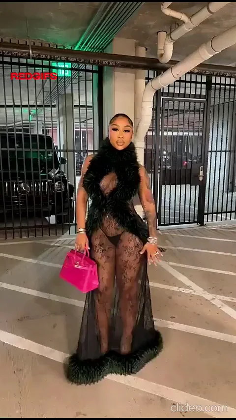 Ari's Bad Bitch Ebony Ass Tease in Sheer Garage Slutwear