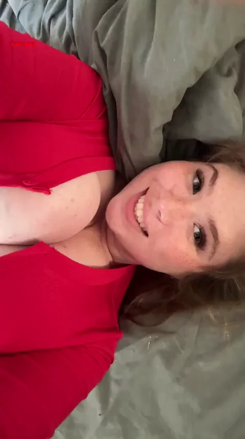 Ginger Bombshell Tease: Massive Tits Begging for Your Load