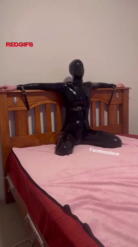My toy covered head to toe in latex and forced to cum before being stored away again