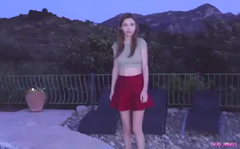 Slutty Outdoor O-Face Tease with Tits and Pussy Flash