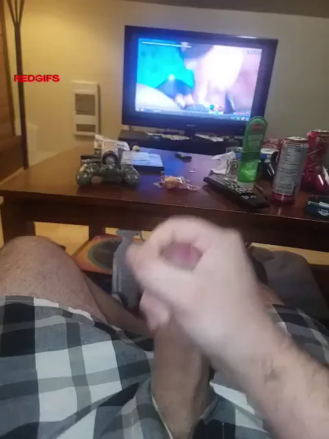 Big messy shot while I watch some hot porn