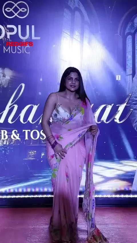Hema Sharma's Saree Cleavage Tease at Populo Music Bash