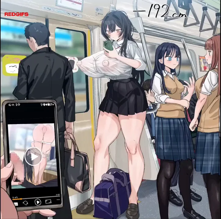 The tall girl on the train looked familiar (suppainogasuki)