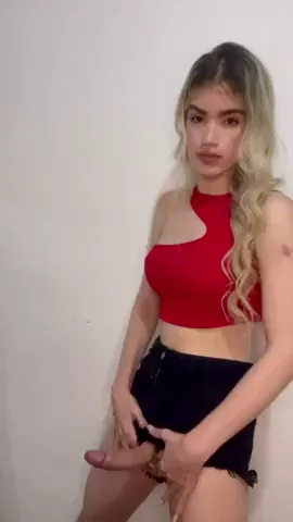 Dickgirl Glides & Grips Her Thick Cock Like Space Is Hers 🍆✨