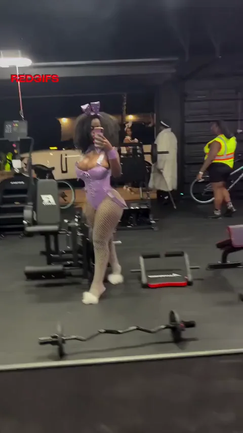 A bunny suit it's quite the gym fit!