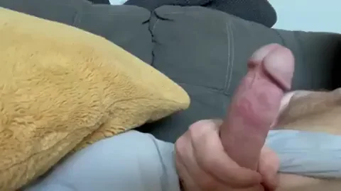 Stroking on the couch