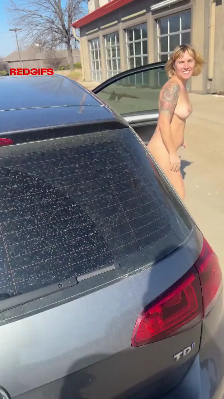 Running around naked beside a highway
