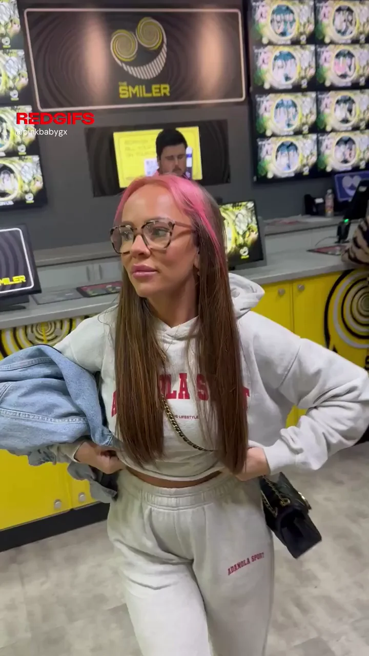 Pink-Haired Slut Flashes Massive Tits in Public Arcade