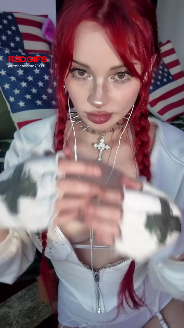 🔥 Collared Goth Redhead Whore Flaunts Her Massive Tits & Loyalty 😈