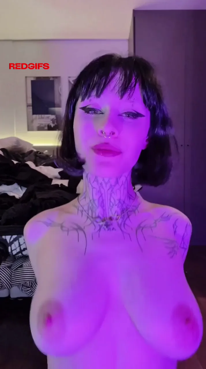 Goth Whore's Cock Worship Ritual: Tits Out for the Devil's Dick