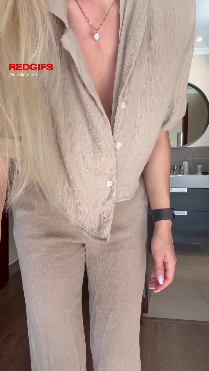 feeling great without a bra in this blouse