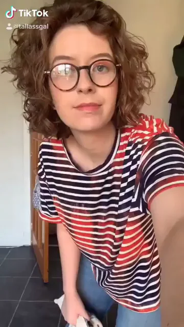 Nerdy Glasses Girl's Tits Touch Magic Trick Tease